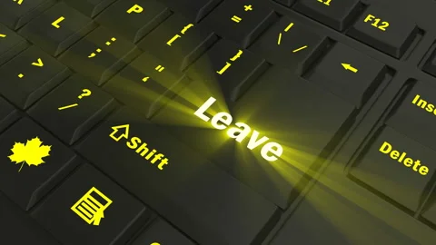 Focus on the yellow glowing Leave button Stock Footage 100688173