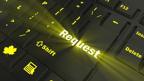 Focus on the yellow glowing Request button Stock Footage 100680546