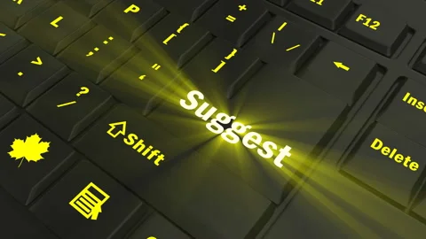 Focus on the yellow glowing Suggest button Stock Footage 100681036