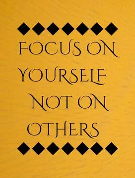 Focus on yourself not on others in 3D illustration. Иллюстрация