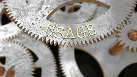 Focuse on the inscription USAGE on the gear Stock Footage 108201633