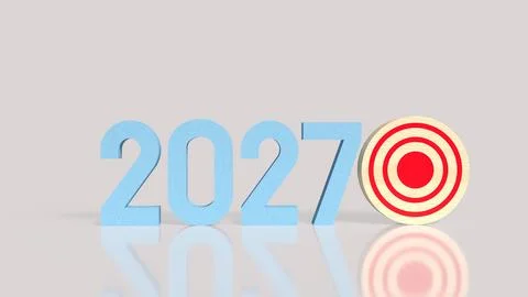 Focused Ambition For Achieving Goals In 2027 3d render. Stock Illustration