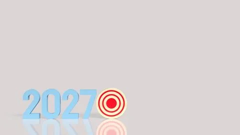 Focused Ambition For Achieving Goals In 2027 3d render. Stock Illustration