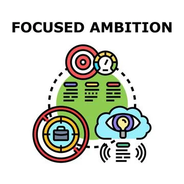 Focused ambition concept for business development and career goals Stock Illustration