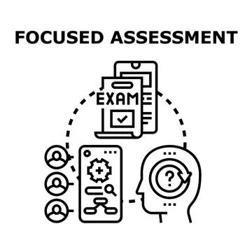 Focused assessment evaluating candidate knowledge and skills Stock Illustration