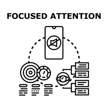 Focused attention concept with digital device management Stock Illustration