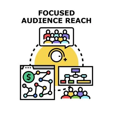 Focused audience reach vector concept illustration Stockillustratie