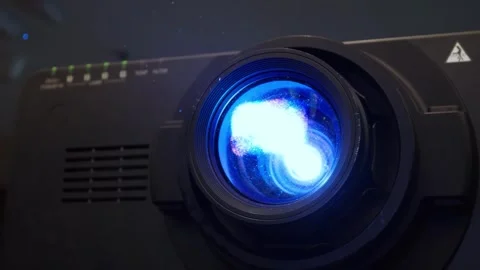 A Focused Beam Of Light Is Projected From A Projector. Close-up Shot Stock Footage 302364799