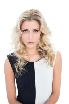 Focused blonde model looking at camera Stock Photos