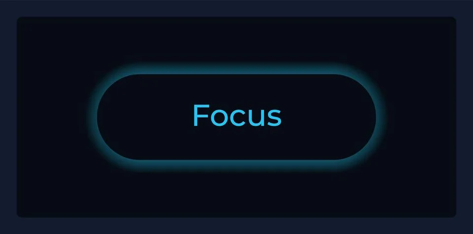 Focused button state UI element template Stock Illustration