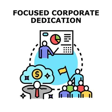 Focused corporate dedication leading team success Stock Illustration