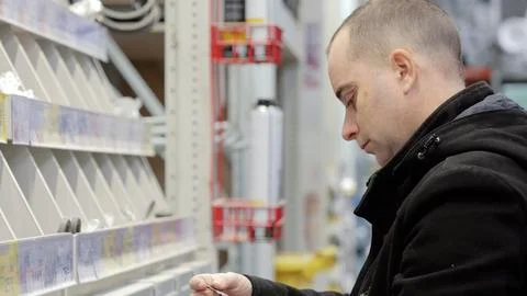 Focused craftsman selecting precision hardware components, meticulously Stock Photos