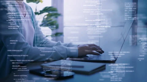 Focused Developer Typing Code... Stock Footage 313857254