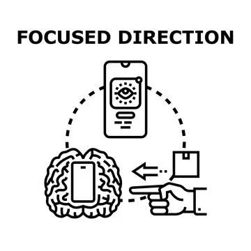 Focused direction concept for business strategy planning Stock Illustration