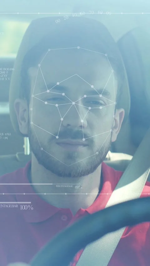 A Focused Driver Inside a Car During the Daylight Hours, Expressing Stock Footage 301827676