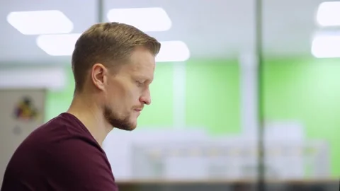 Focused engineer typing on computer keyboard Stock Footage 142162406