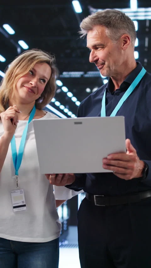 Focused Engineers Checking Data Servers Stock Footage 337226479