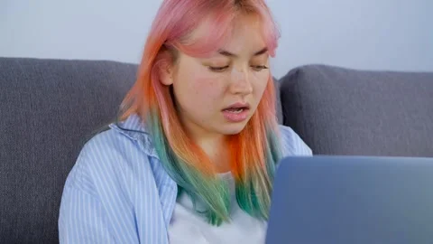 Focused freelance worker doing distant work online in 4k video clip 스톡 동영상 208767333