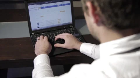 Focused Hands on Laptop Stock Footage 40252150