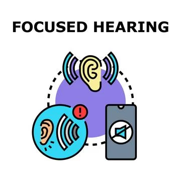 Focused hearing concept for sound blocking technology Stock Illustration