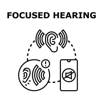 Focused hearing concept for sound blocking technology Stock Illustration