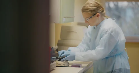 Focused Lab Technician Conducting Specialized Test Stock Footage 318595447