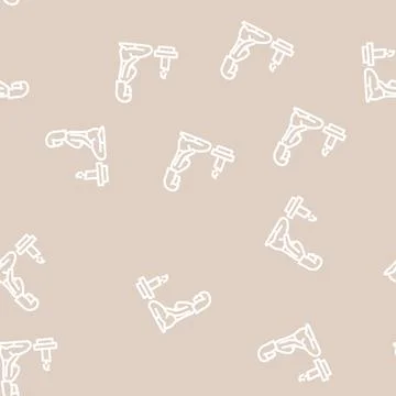 Focused meditation line vector seamless pattern Illustrazione stock