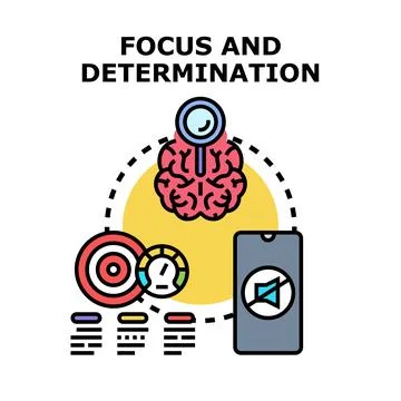 Focused mind achieving goals without digital distractions Illustrazione stock