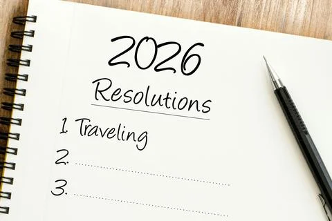Focused Planning for 2026 Resolutions A Notebook Entry Detailing Future Per.. Stock Photos