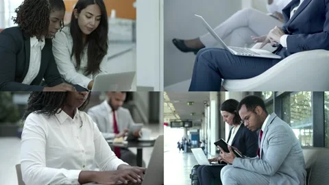 Focused professionals using computers, working on project 스톡 동영상 131227166