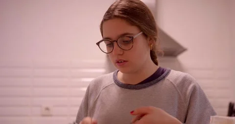 Focused Reflection in the Kitchen: Stock Footage 331399823