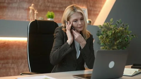 Focused serious successful influential caucasian middle aged business woman, ceo Stock Footage 202755267