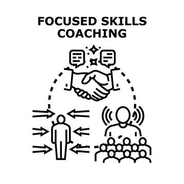 Focused skills coaching concept enhancing professional development Stock Illustration