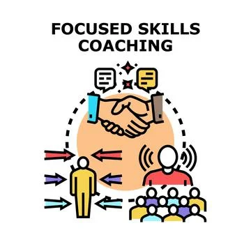 Focused skills coaching concept enhancing professional development Stock Illustration