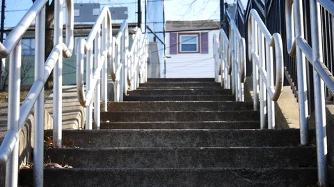 Focused Stairs looking up Stock Footage 122486755