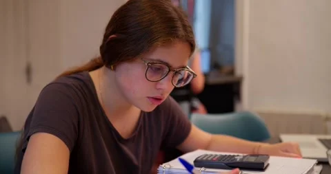 Focused study at home: Stock Footage 334776557