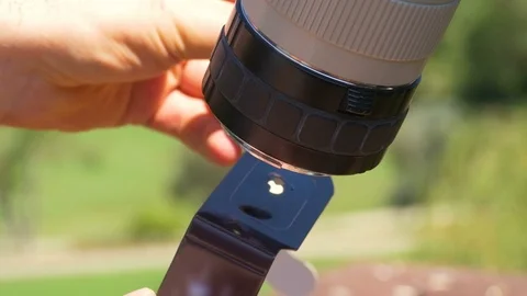 Focused Sunlight Burning Solar Eclipse Protective Glasses Stock Footage 79244186