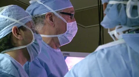 Focused surgical team Stock Footage