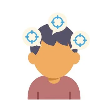 Focused thinking and concentration concept illustration Stock Illustration