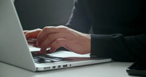 Focused work on laptop indoors Stock Footage 318799666