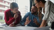 Focused Young Business Team Working Together. Stock Footage