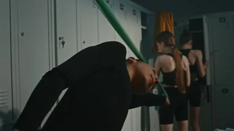 Focused Young Gymnast Prepares Before Training Session Stock Footage 339007319