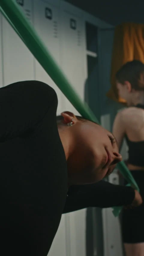 Focused Young Gymnast Prepares Before Training Session Stock Footage 339013535