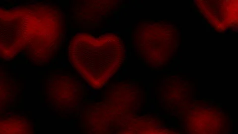 Focusing and defocusing on three-dimensional images of hearts. Stock Footage 95579131