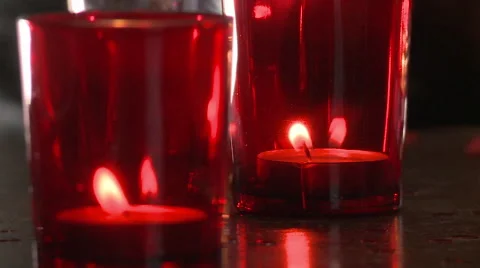 Focusing In and Out on Romantic Candles Stock Footage 59351825