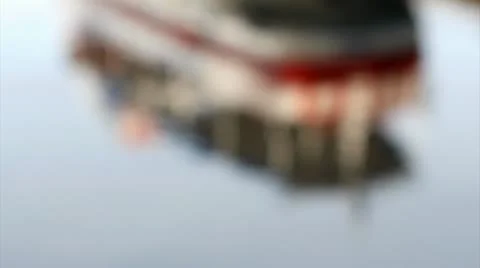 Focusing boat reflection Stock Footage 10737013