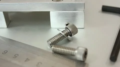 Focusing on bolts Stockbeeldmateriaal 11497342