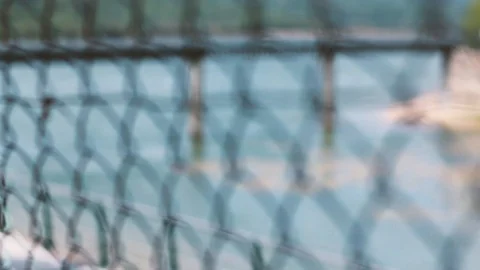 FOCUSING A BRIDGE IN A LAKE Stock Footage 93429322