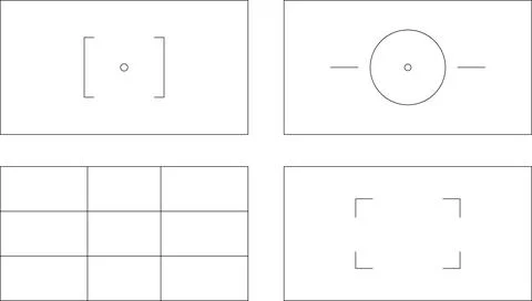 Focusing the camera screen or focus camcorder Stockillustratie