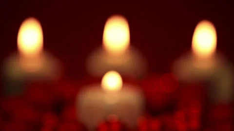 Focusing on christmas candles getting blown out Stock Footage 30583044